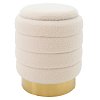 Σκαμπό-μπαούλο Dazzle pakoworld μπουκλέ cream-χρυσό Φ36x44εκ 257-000014