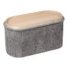 Σκαμπό-μπαούλο Trebia pakoworld γκρι ύφασμα 76x38x38εκ 257-000051