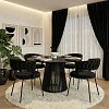 Τραπέζι Domonic pakoworld mdf σε μαύρη απόχρωση Φ120x75εκ 260-000036