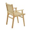 Πολυθρόνα Julien pakoworld rubber wood και σχοινί σε φυσική απόχρωση 62x60x85εκ 263-000006
