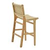 Σκαμπό μπαρ Julien pakoworld rubberwood φυσικό-έδρα φυσικό σχοινί 45x46x95εκ 263-000008