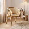 Πολυθρόνα Wenzy pakoworld φυσικό Rattan - μασίφ ξύλο toon 58x58x82εκ 263-000028