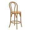 Σκαμπό μπαρ Thonet pakoworld φυσικό ξύλο οξιάς-έδρα φυσικό rattan 41x50x105εκ 263-000039