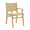 Πολυθρόνα Julien pakoworld rubber wood και σχοινί σε φυσική απόχρωση 62x60x85εκ 263-000006