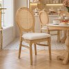 Καρέκλα Canco pakoworld φυσικό rubberwood-φυσικό rattan 50x53x98εκ 263-000032