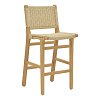 Σκαμπό μπαρ Julien pakoworld rubberwood φυσικό-έδρα φυσικό σχοινί 45x46x95εκ 263-000008