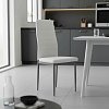 Καρέκλα Parker pakoworld μέταλλο-PU λευκό-ανθρακί πόδι 42x48x98εκ 4τμχ 270-000001