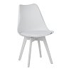 Καρέκλα Gaston I pakoworld PP-PU σε λευκή απόχρωση 48.5x53.5x81.5εκ 271-000037