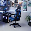Καρέκλα γραφείου gaming William pakoworld PU μαύρο-μπλε 275-000014