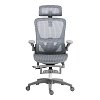 Καρέκλα γραφείου εργασίας Zenyk pakoworld mesh σε grey απόχρωση 63x70x126εκ 275-000018