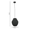 Φωτιστικό οροφής Kelsy Inart E27 μαύρο μέταλλο Φ30x122εκ 287-000012