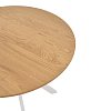 Τραπέζι Xuson pakoworld φυσικό mdf-πόδι λευκό μέταλλο Φ80x75εκ 292-000072