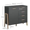 Μπουφές Belle Ανθρακί 102.5x41x91cm TO-BELLEKOM1D4SANTHRACITE