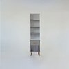 Βιβλιοθήκη Timmy Λευκό-Γραφίτη-Γκρι 46.8x36x199cm TO-TIMMY1D1S