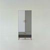 Ντουλάπα Timmy 2D2S Λευκό-Γραφίτη-Γκρι 90x50x199cm TO-TIMMY2D2S