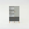 Ραφιέρα Timmy Λευκό-Γραφίτη-Γκρι 90x36x147cm TO-TIMMY1D1K
