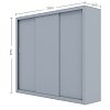 Ντουλάπα Grandio Γκρι 250x60x215cm GR-GRAND-3