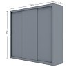 Ντουλάπα Grandio Γκρι 250x60x215cm GR-GRAND-3