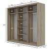 Ντουλάπα Grandio Σονόμα με καθρέφτη 250x60x215cm GR-GRANDMIR