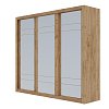 Ντουλάπα Grandio Χρυσό Δρυς με καθρέφτη 250x60x215cm GR-GRANDMIR-2