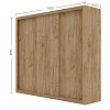 Ντουλάπα Grandio Χρυσό Δρυς με καθρέφτη 250x60x215cm GR-GRANDMIR-2