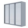 Ντουλάπα Grandio Γκρι με καθρέφτη 250x60x215cm GR-GRANDMIR-3