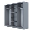 Ντουλάπα Grandio Γκρι με καθρέφτη 250x60x215cm GR-GRANDMIR-3