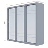 Ντουλάπα Grandio Γκρι με καθρέφτη 250x60x215cm GR-GRANDMIR-3