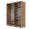 Ντουλάπα Reflex Χρυσό Δρυς με καθρέφτη 180x60x215cm GR-REFLMIR-2