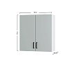 Modest Πάνω Ντουλάπι Γκρι 60x32x72εκ W6072M05