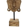 Επιτραπέζιο διακοσμητικό βούδας Mask Inart φυσικό μάνγκο ξύλο-μέταλλο 20x18.5x48.5εκ 312-000028