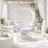 Πολυθρόνα Dorothy Inart με λευκό μαξιλάρι-λευκό rattan 115x53x147εκ 314-000001