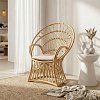 Πολυθρόνα Boloni Inart με μπεζ μαξιλάρι-φυσικό rattan 96x70x120εκ 314-000006