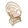 Πολυθρόνα Boloni Inart με μπεζ μαξιλάρι-φυσικό rattan 96x70x120εκ 314-000006