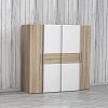 Ντουλάπα ρούχων Closet pakoworld τετράφυλλη sonoma oak-λευκό μελαμίνης 200x61.5x190.5εκ 318-000002