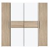 Ντουλάπα ρούχων Closet pakoworld τετράφυλλη sonoma oak-λευκό μελαμίνης 200x61.5x190.5εκ 318-000002