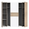 Ντουλάπα ρούχων Closet pakoworld τετράφυλλη sonoma oak-λευκό μελαμίνης 200x61.5x190.5εκ 318-000002