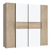 Ντουλάπα ρούχων Closet pakoworld τετράφυλλη sonoma oak-λευκό μελαμίνης 200x61.5x190.5εκ 318-000002