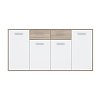 Μπουφές Drepen pakoworld μελαμίνη σε λευκό και sonoma χρώμα 162.3x34.2x81.7εκ 318-000022