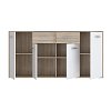 Μπουφές Drepen pakoworld μελαμίνη σε λευκό και sonoma χρώμα 162.3x34.2x81.7εκ 318-000022