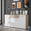 Μπουφές Drepen pakoworld μελαμίνη σε λευκό και sonoma χρώμα 162.3x34.2x81.7εκ 318-000022