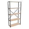 Βιβλιοθήκη Tikilmo pakoworld oak μελαμίνης-μαύρο μέταλλο 88x34x180εκ 321-000003
