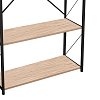 Βιβλιοθήκη Tikilmo pakoworld oak μελαμίνης-μαύρο μέταλλο 88x34x180εκ 321-000003