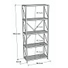 Βιβλιοθήκη Tikilmo pakoworld oak μελαμίνης-μαύρο μέταλλο 88x34x180εκ 321-000003