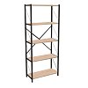 Βιβλιοθήκη Draizy pakoworld oak μελαμίνης-μαύρο μέταλλο 63x30x150εκ 321-000005