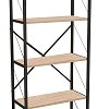 Βιβλιοθήκη Draizy pakoworld oak μελαμίνης-μαύρο μέταλλο 63x30x150εκ 321-000005