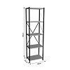Βιβλιοθήκη Glase pakoworld oak μελαμίνης-μαύρο μέταλλο 40x30x150εκ 321-000008