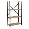 Βιβλιοθήκη Jackrey pakoworld oak μελαμίνης-μαύρο μέταλλο 63x30x114εκ 321-000010