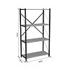Βιβλιοθήκη Jackrey pakoworld oak μελαμίνης-μαύρο μέταλλο 63x30x114εκ 321-000010