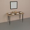 Τραπέζι Polkan pakoworld oak μελαμίνης-μαύρο μέταλλο 120x60x73εκ 321-000031